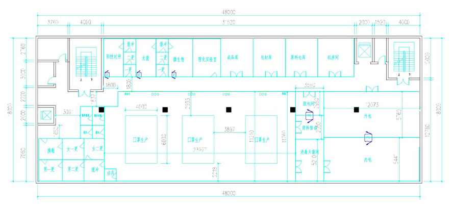 口罩無塵凈化車間設(shè)計(jì)圖紙